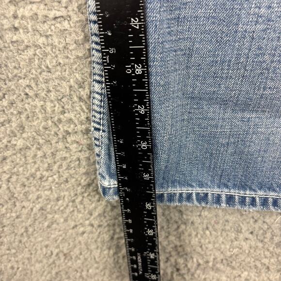 BKE Tyler Jeans Mens 36x32 Straight Distressed Whiskered Blue Denim Cowboy Rodeo - Picture 8 of 11